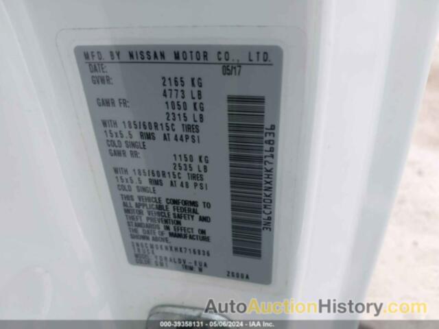 NISSAN NV200 S, 3N6CM0KNXHK716836