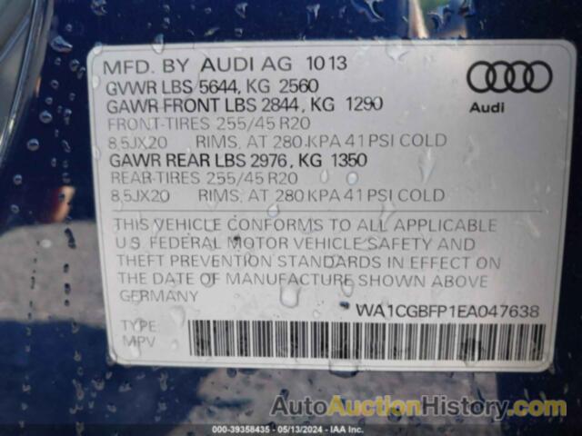 AUDI SQ5 3.0T PREMIUM PLUS, WA1CGBFP1EA047638