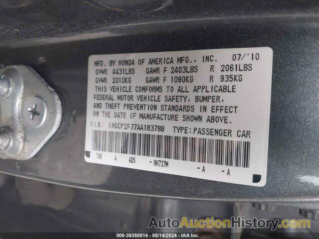 HONDA ACCORD EX, 1HGCP2F77AA183788