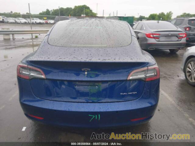 TESLA MODEL 3 LONG RANGE DUAL MOTOR ALL-WHEEL DRIVE, 5YJ3E1EB4NF256200