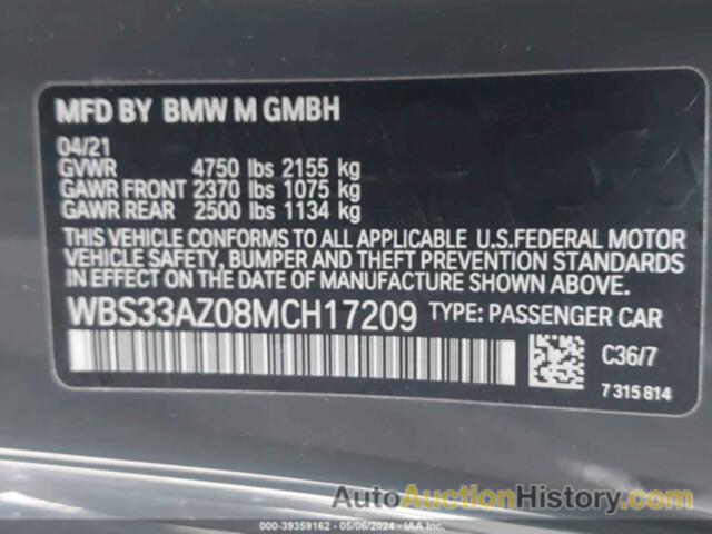 BMW M4 COMPETITION, WBS33AZ08MCH17209