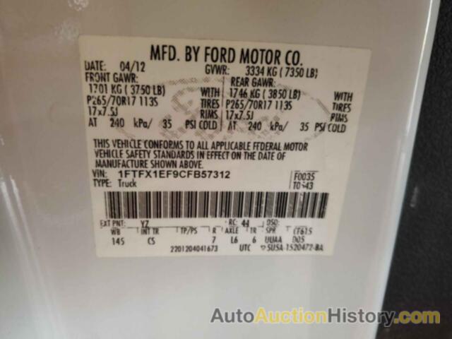 FORD F150 SUPER CAB, 1FTFX1EF9CFB57312