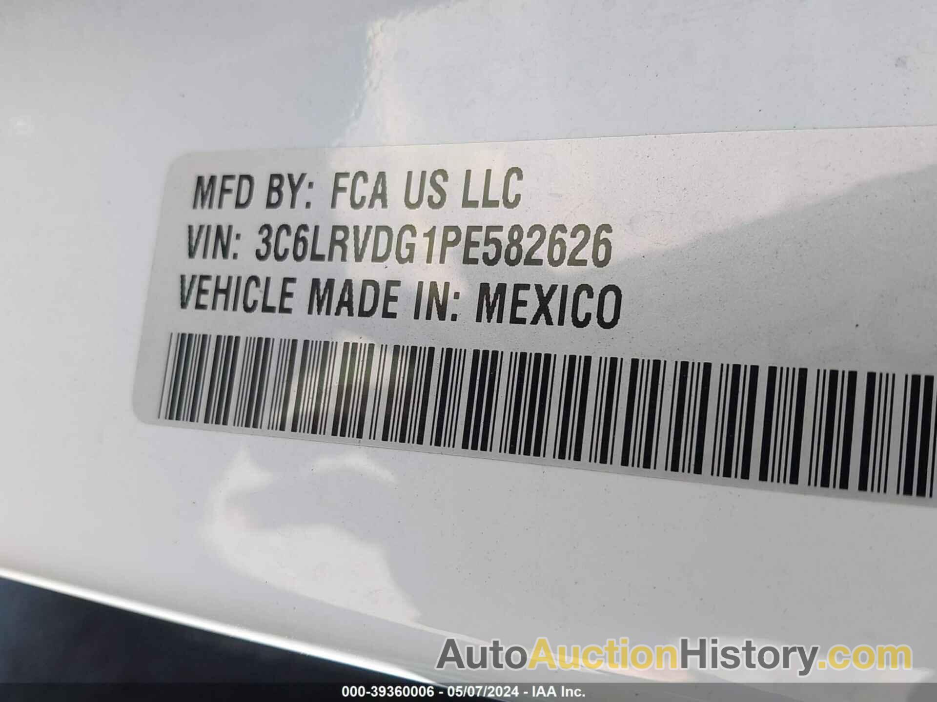 RAM PROMASTER 2500 HIGH ROOF 159 WB, 3C6LRVDG1PE582626