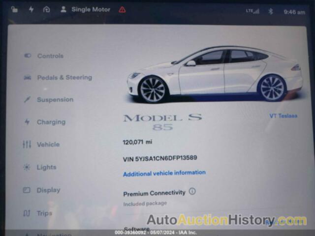 TESLA MODEL S, 5YJSA1CN6DFP13589