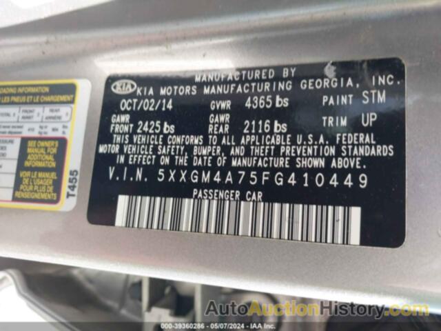 KIA OPTIMA LX, 5XXGM4A75FG410449