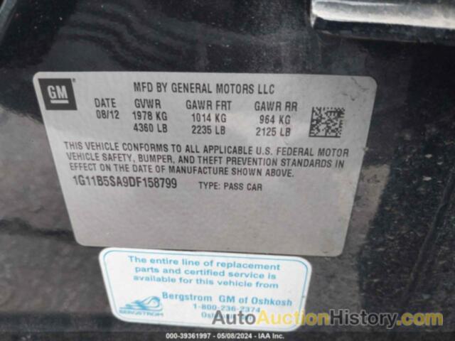 CHEVROLET MALIBU 1LS, 1G11B5SA9DF158799