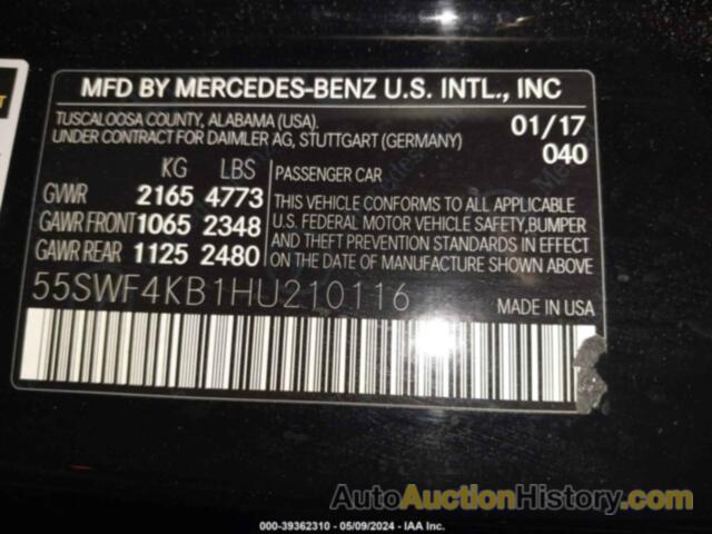 MERCEDES-BENZ C 300 4MATIC, 55SWF4KB1HU210116