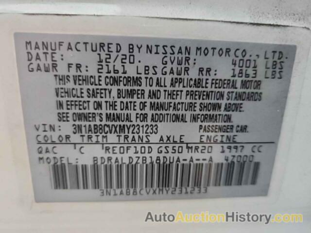 NISSAN SENTRA SV, 3N1AB8CVXMY231233