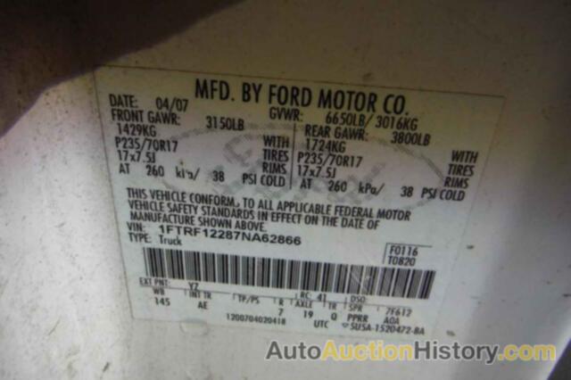 FORD F-150 STX/XL/XLT, 1FTRF12287NA62866