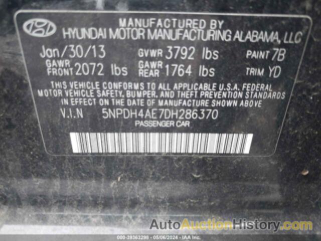 HYUNDAI ELANTRA GLS, 5NPDH4AE7DH286370