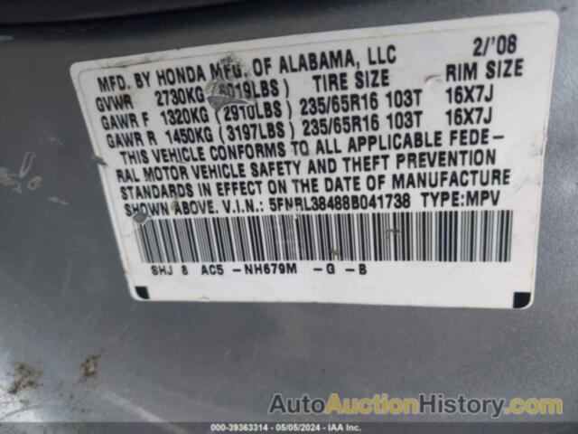 HONDA ODYSSEY EX, 5FNRL38488B041738