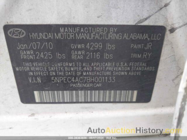 HYUNDAI SONATA LIMITED, 5NPEC4AC7BH001133