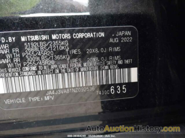 MITSUBISHI OUTLANDER SEL/SEL SPECIAL EDITION, JA4J3VA81NZ092536