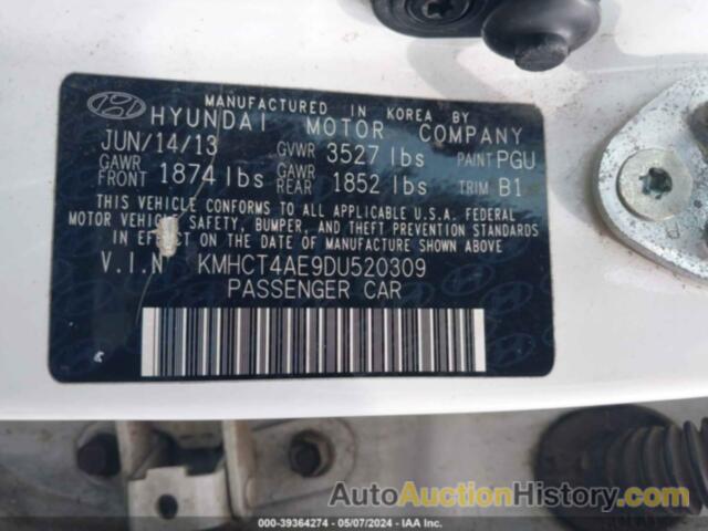 HYUNDAI ACCENT GLS, KMHCT4AE9DU520309