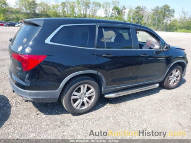 HONDA PILOT LX, 5FNYF6H16GB069207