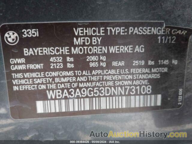 BMW 335 I, WBA3A9G53DNN73108