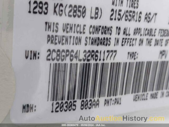 CHRYSLER TOWN & COUNTRY LIMITED, 2C8GP64L32R611777