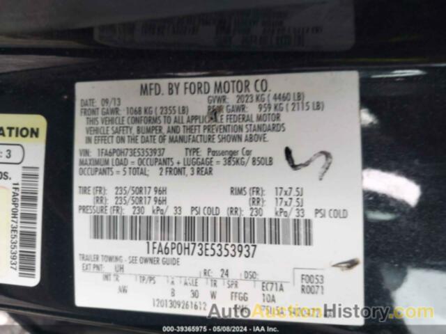 FORD FUSION SE, 1FA6P0H73E5353937