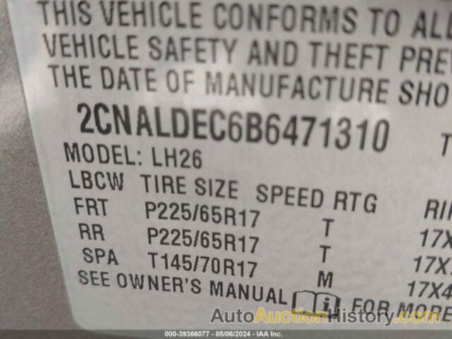 CHEVROLET EQUINOX 1LT, 2CNALDEC6B6471310