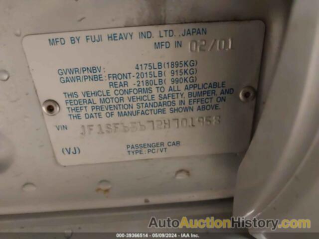 SUBARU FORESTER S, JF1SF65672H701958