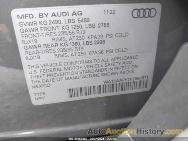 AUDI Q5 SPORTBACK PREMIUM PLUS 45 TFSI S LINE QUATTRO S TRONIC, WA15AAFY2P2065611