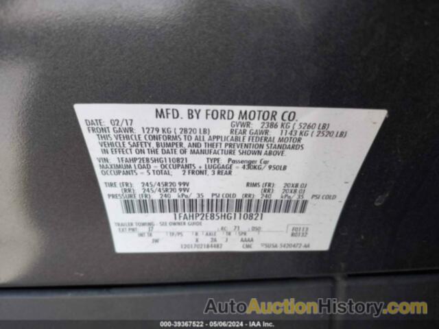 FORD TAURUS SEL, 1FAHP2E85HG110821