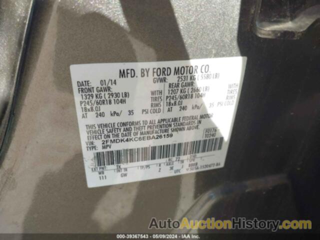 FORD EDGE LIMITED, 2FMDK4KC6EBA26159