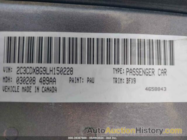 DODGE CHARGER SXT, 2C3CDXBG9LH150228