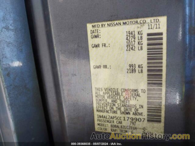 NISSAN ALTIMA S, 1N4AL2AP5CC179907