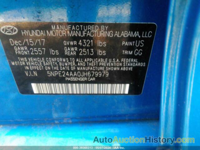 HYUNDAI SONATA ECO, 5NPE24AA0JH679979