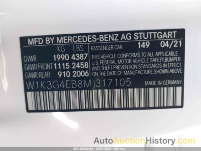 MERCEDES-BENZ A 220, W1K3G4EB8MJ317105