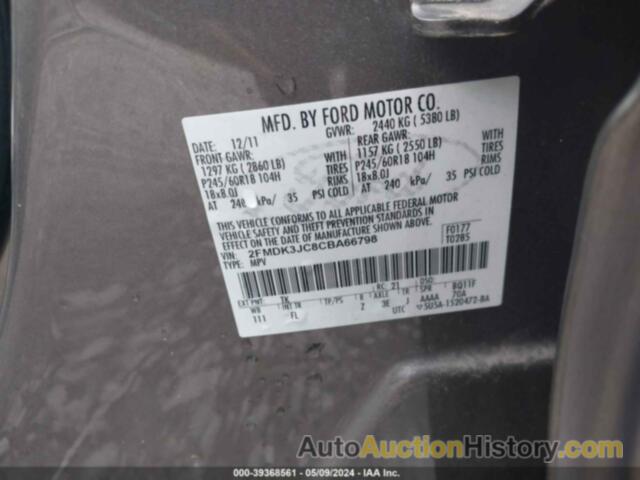 FORD EDGE SEL, 2FMDK3JC8CBA66798