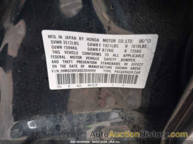 HONDA FIT SPORT, JHMGE8H56DC054999