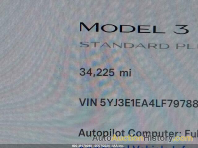 TESLA MODEL 3 STANDARD RANGE PLUS REAR-WHEEL DRIVE/STANDARD RANGE REAR-WHEEL DRIVE, 5YJ3E1EA4LF797882