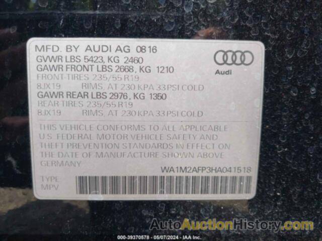 AUDI Q5 2.0T PREMIUM, WA1M2AFP3HA041518