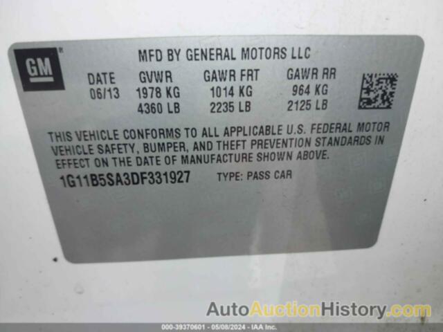 CHEVROLET MALIBU 1LS, 1G11B5SA3DF331927