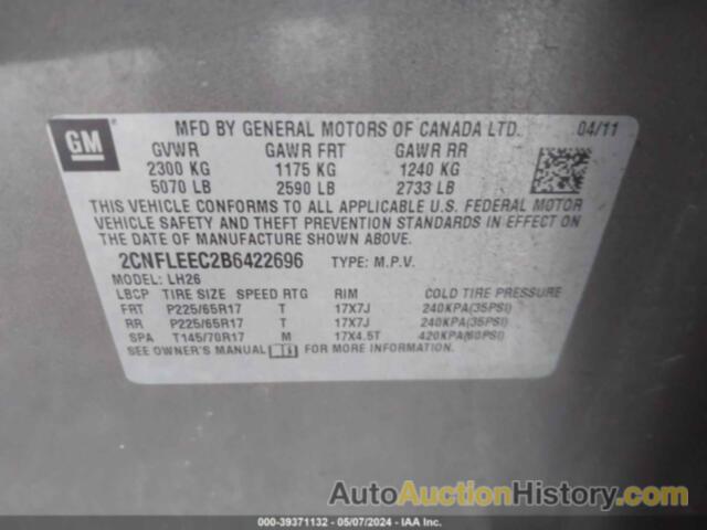 CHEVROLET EQUINOX 1LT, 2CNFLEEC2B6422696