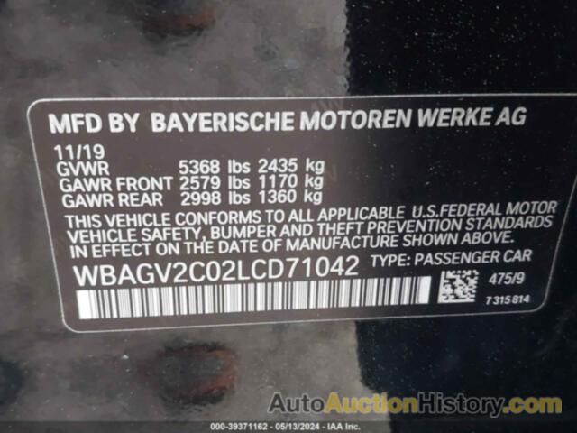 BMW 840I GRAN COUPE, WBAGV2C02LCD71042