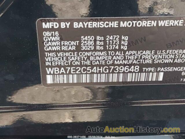 BMW 740I, WBA7E2C54HG739648