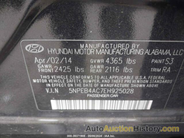 HYUNDAI SONATA GLS, 5NPEB4AC7EH925028