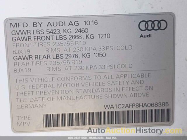 AUDI Q5 PREMIUM, WA1C2AFP8HA068385