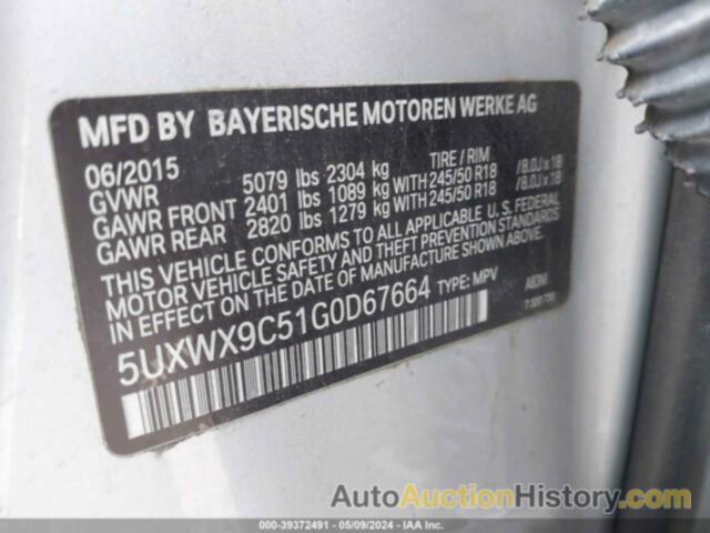 BMW X3 XDRIVE28I, 5UXWX9C51G0D67664