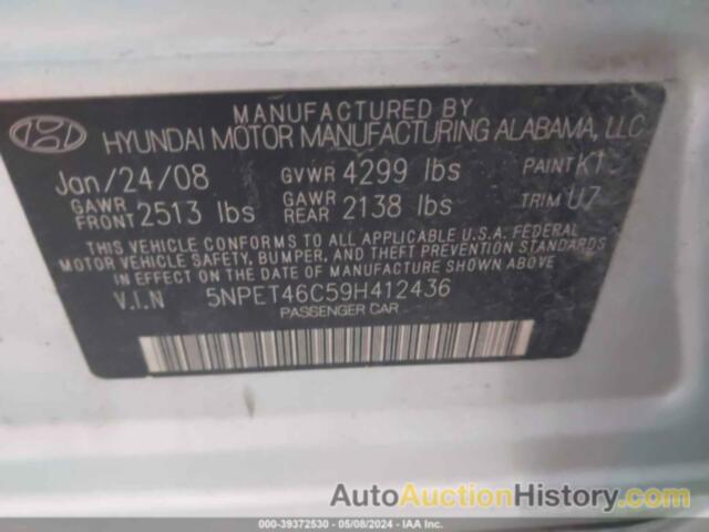 HYUNDAI SONATA GLS, 5NPET46C59H412436