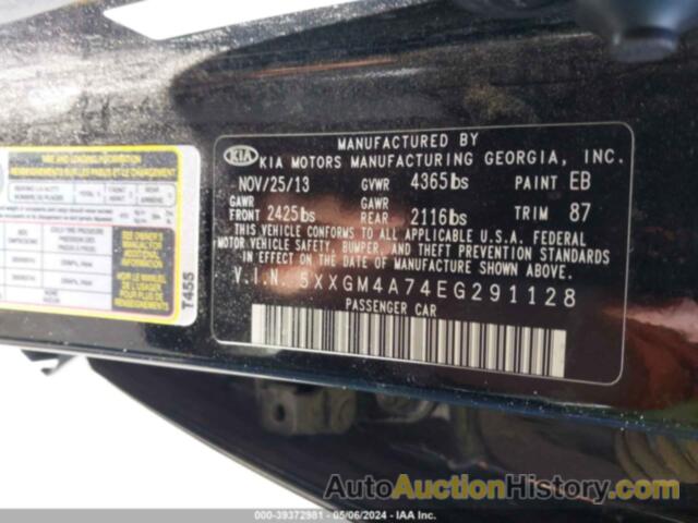 KIA OPTIMA LX, 5XXGM4A74EG291128