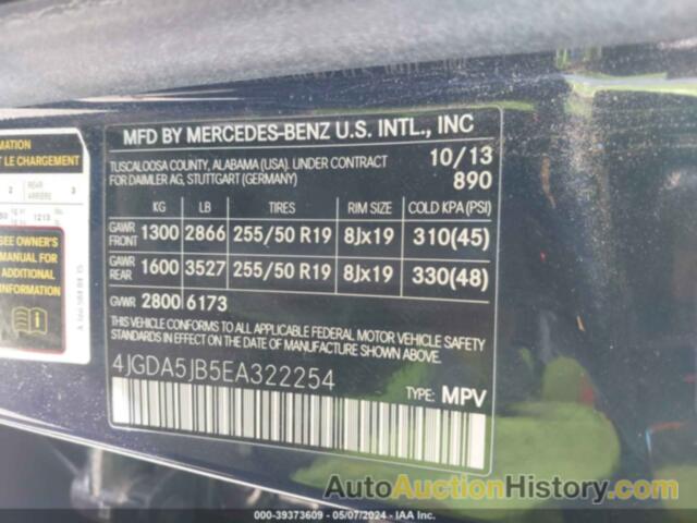 MERCEDES-BENZ ML 350, 4JGDA5JB5EA322254