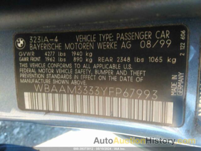 BMW 323I, WBAAM3333YFP67993