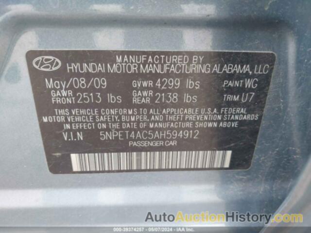 HYUNDAI SONATA GLS, 5NPET4AC5AH594912