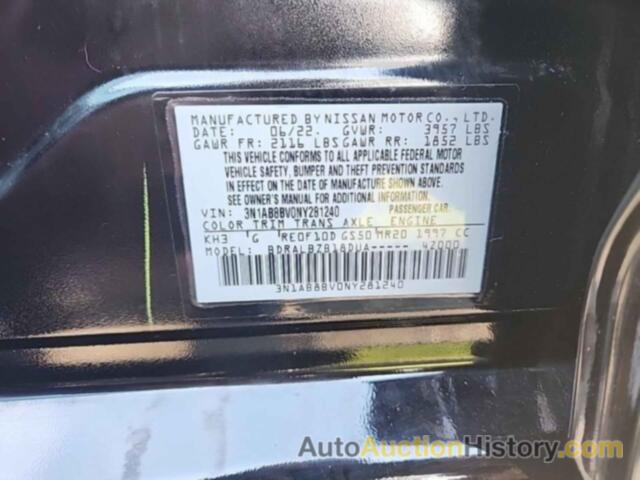 NISSAN SENTRA S, 3N1AB8BV0NY281240