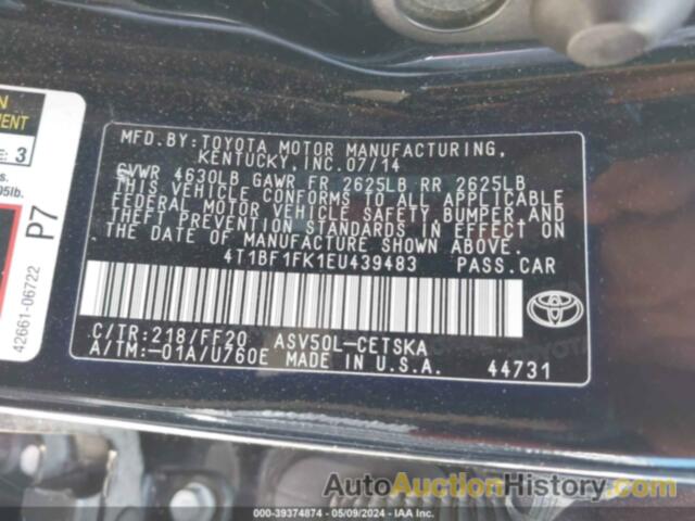 TOYOTA CAMRY SE, 4T1BF1FK1EU439483