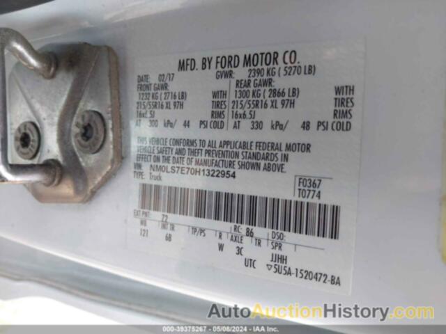 FORD TRANSIT CONNECT XL, NM0LS7E70H1322954